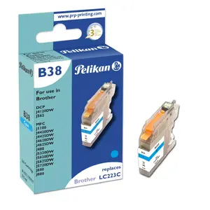 Pelikan B38 Cyan Ink Cartridge Compatible with Brother, 600 Pages