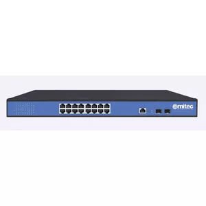 Ernitec ELECTRA-M216/2 tīkla pārslēgs Vadīts L2 Gigabit Ethernet (10/100/1000) Power over Ethernet (PoE) Melns, Zils