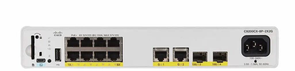 Cisco Catalyst C9200CX-8P-2X2G-A pārvaldāms L2/L3 tīkla