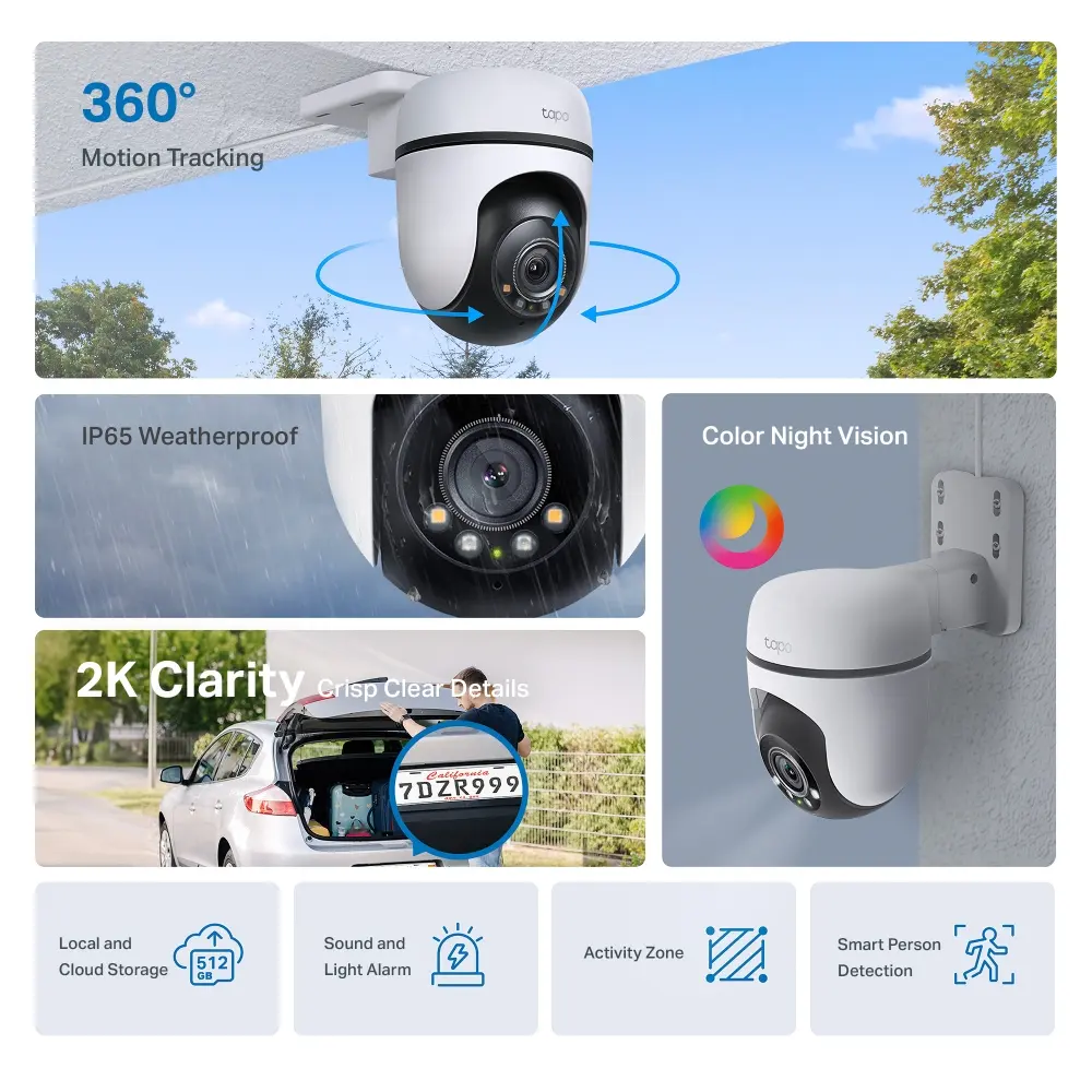 TP-Link Tapo C510W āra grozāmā Wi-Fi drošības kamera Photo 21