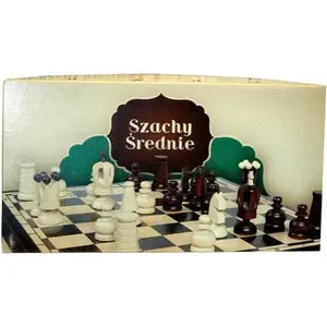 Šaha komplekts Magiera Szachy średnie 31cm — koka figūras, dēlis 31 cm