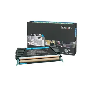 Tonerkartridžs Lexmark C736H1CG oriģināls, Cyan krāsa, ietilpība 10 000 lappušu, 1 gab.