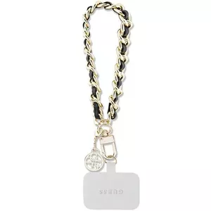 Ремешок для часов GUESS GUOUCHSAMC4K чёрный Saffiano с цепочкой 4G Charm, размер S