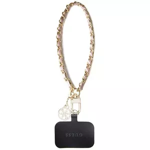 Ремешок для руки GUESS GUOUCHSAMC4P розовый Saffiano с цепочкой и подвеской 4G