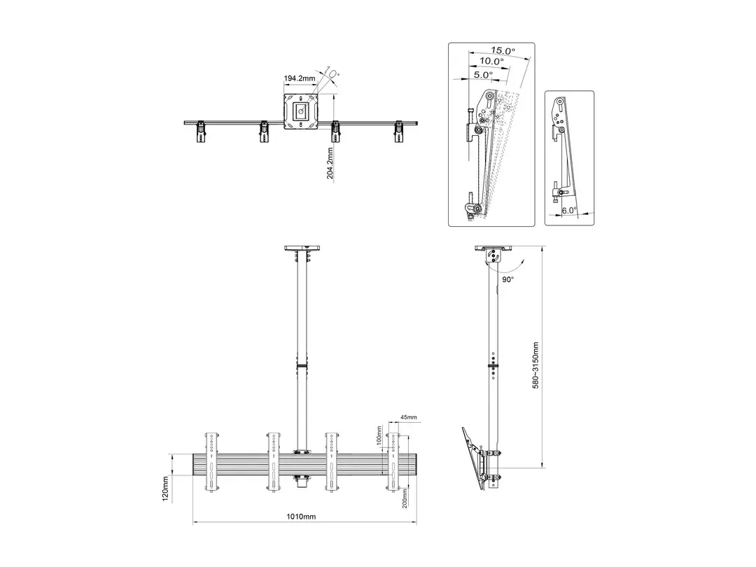 Потолочное крепление Multibrackets M Ceiling Mount Pro MBC2X1U Photo 5