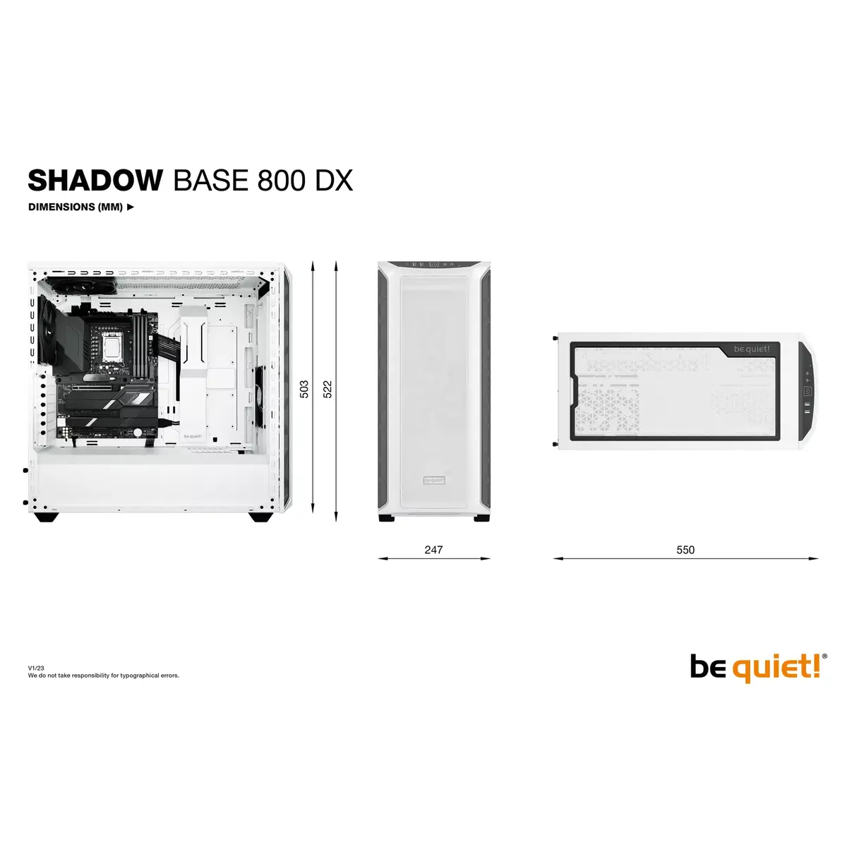 Datora korpuss be quiet! Shadow Base 800 DX White Photo 13