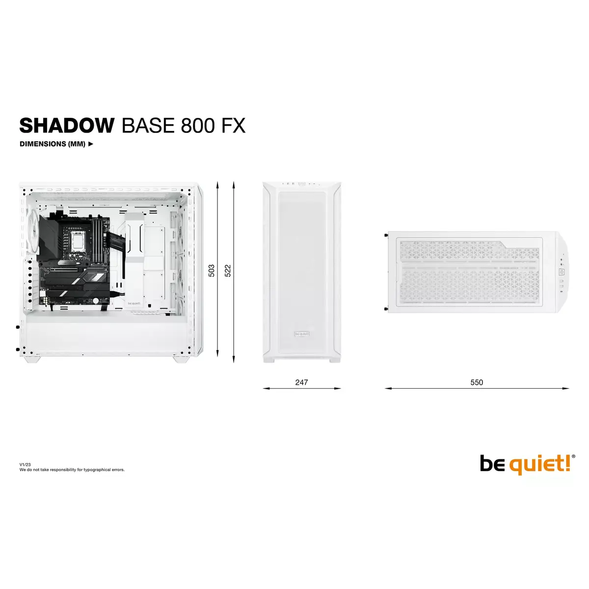 Datora korpuss be quiet! Shadow Base 800 FX White Photo 13