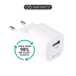 eSTUFF ES637001 Indoor Smartphone AC Charger 12W 2.4A USB-A White