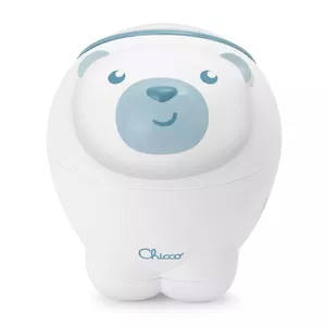Nakts lampa CHICCO First Dreams Polar Bear — stāvoša, zila/balta, attēlu projekcija, uz baterijām (AAA), 130×100×150 mm