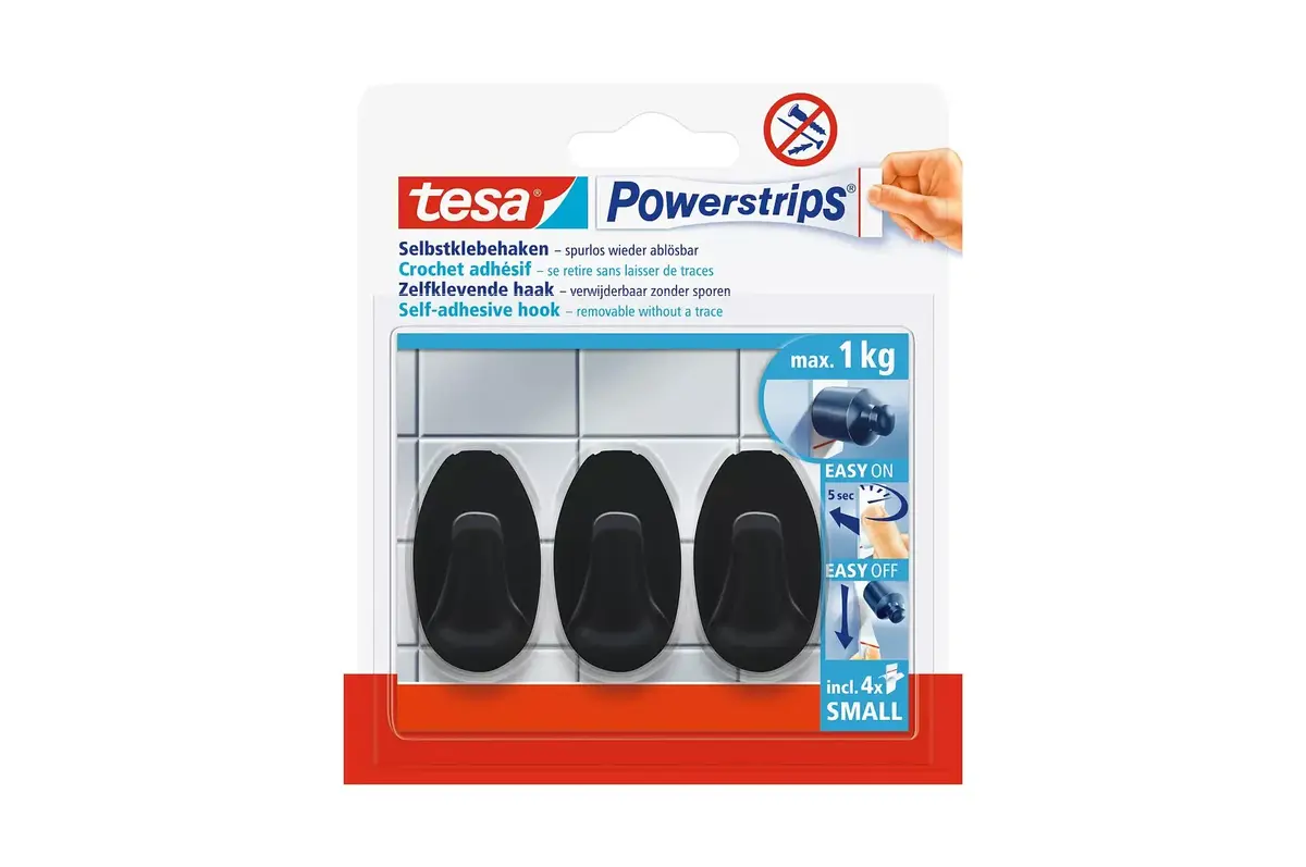 Универсальный крючок TESA Powerstrips Indoor черный Photo 2