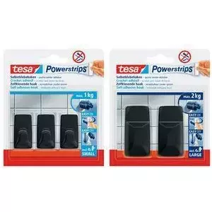 Universal hook TESA Powerstrips Indoor Black 2 pcs 57mm 21mm 29mm