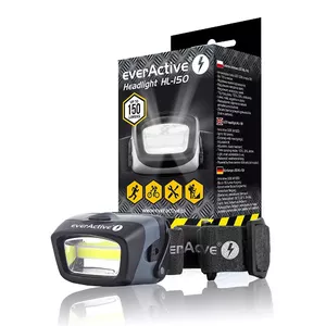 Galvas lukturis everActive HL-150, 150 lm, 3 W, IPX4, 3×AAA, melns