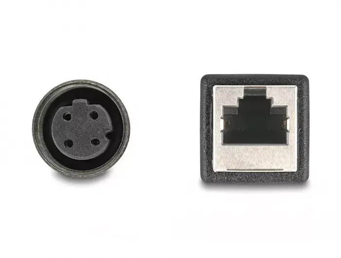 DeLOCK M12 adaptera kabelis D-coded 4 pin female uz RJ45 female Photo 3