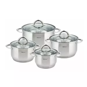 Cookware set KingHoff KH 4448 — 8-piece stainless steel pots Ø16/18/20/24 cm