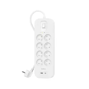 Belkin SRB003CA2M сетевой фильтр Белый 8 розетка(и) 2 m