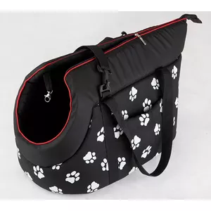 Сумка Hobbydog R1 Torba Czarna W Łapki — сумка для дрессировки/аксессуар, чёрная с отпечатками лап