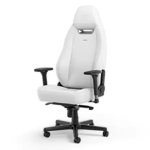 Игровое кресло noblechairs LEGEND — мягкое сиденье, белое, ширина 520 мм, высота 132–142 см, нагрузка до 150 кг