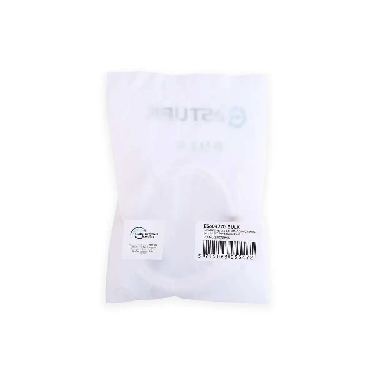 USB Cable eSTUFF ES604270-BULK USB-C to USB-C 2m White Photo 3