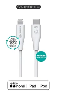 Кабель eSTUFF ES602170-BULK USB-C на Lightning 1 м белый USB 2.0 с сертификатом MFi