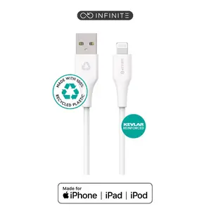 Lightning Cable eSTUFF ES601270-BULK 2m White 5V 2.4A