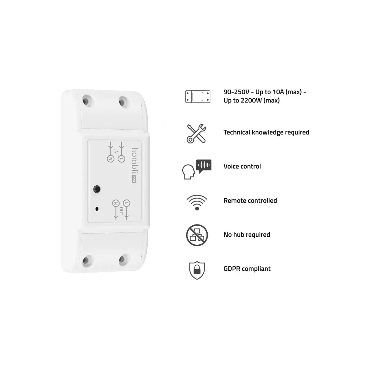 Hombli Smart Switch 2P беспроводной 230 В Photo 4