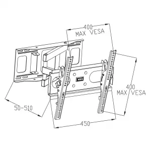 Wall Mount ART RAMT AR-77 TV mount/stand