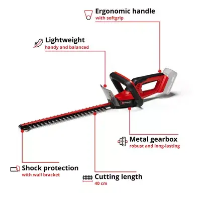 Беспроводной кусторез Einhell GC-CH 18/40 Li Solo Photo 12