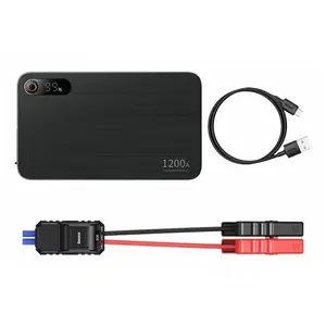 Startētājs Baseus Super Energy Pro+ 1200 A, 12 000 mAh, palaišanas strāva 600 A, USB‑C + 2×USB‑A, displejs, lukturis, 12 V ieeja, polimēru akumulators