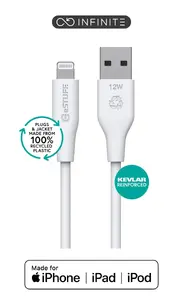 eSTUFF ES601270 Кабель Lightning - USB-A 2 м Белый USB 2.0 без ПВХ с сертификатом MFi