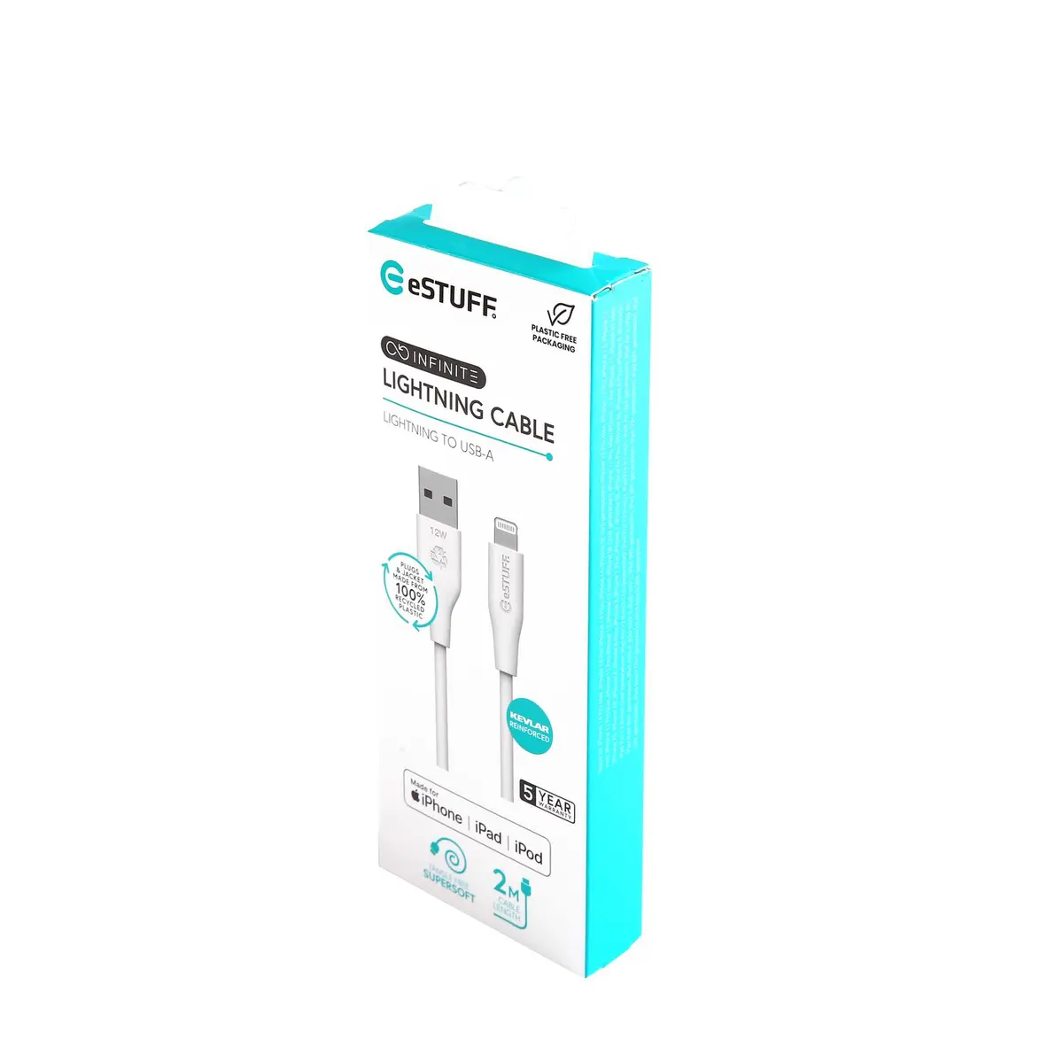 Кабель eSTUFF ES601270 Lightning 2м Белый Photo 3