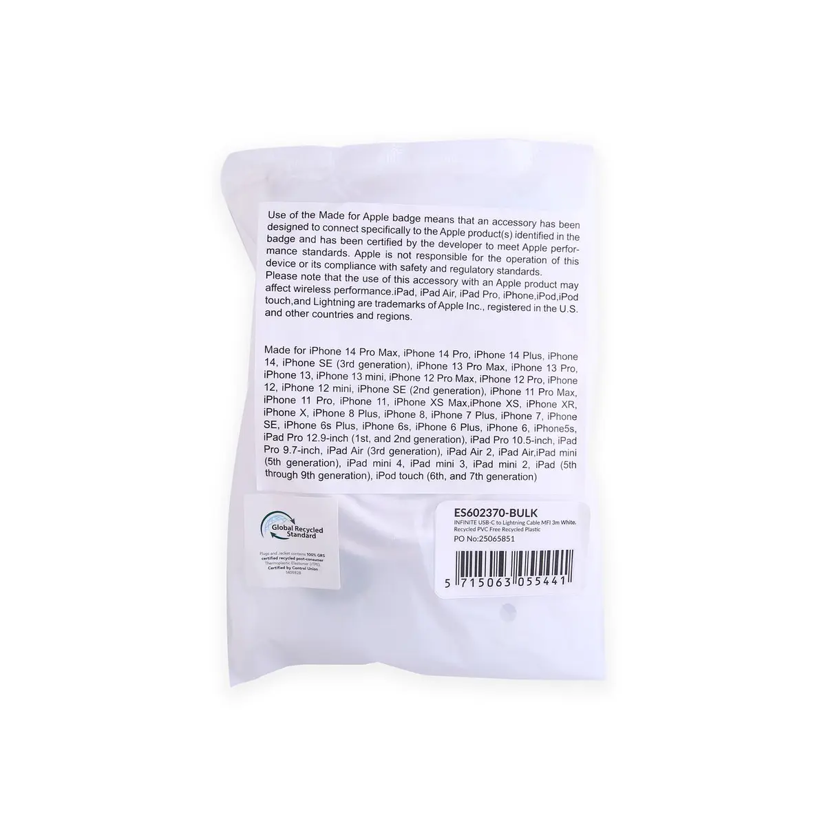 eSTUFF ES602370-BULK Lightning to USB-C Cable Photo 3