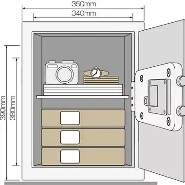Biroja seifs Yale YSV/390/DB2 — 40 L Photo 5