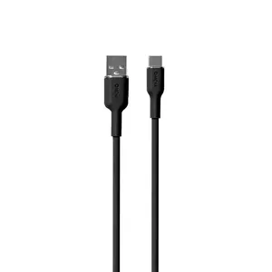 Puro Soft, USB-A / USB-C, 1,5 m, melns - Vads