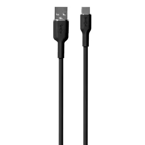 PURO Power And Data Sync SOFT Cable USB-A To USB-C 1.5m Black