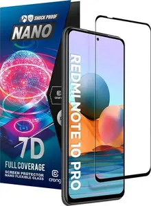 Защитное стекло Crong 7D Nano Flexible Glass для Xiaomi Redmi Note 10 5G — гибридное 9H на весь экран, неразбиваемое