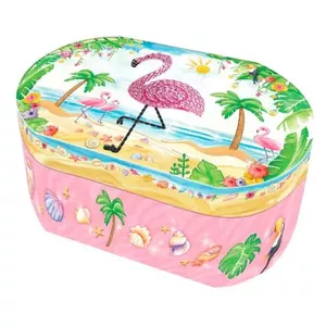Pulio mūzikas kastīte Pecoware Oval - Flamingo bērniem