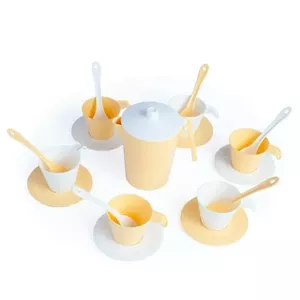 Игрушечный кофейный набор Wader Sunny Morning 41123 – детский комплект из пластика: чашки, блюдца и заварочный чайник