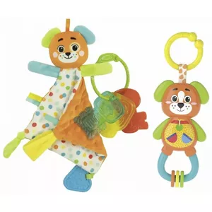 Набор игрушек для малышей Clementoni 'Gift set Dog' – мягкая собачка для игр и развития
