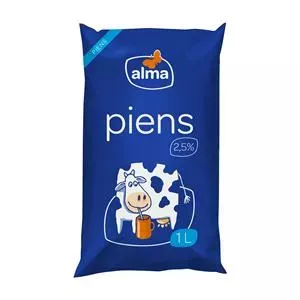 *Piens ALMA 2,5%, plēvē, 1l