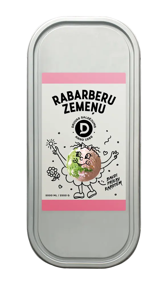 Druvas saldējums Rabarberu - zemeņu saldējums