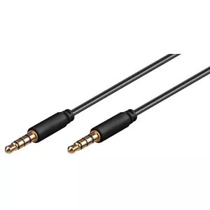 Goobay 3.5mm Stereo AUX Audio Cable, 4-Pin, 1m, Black