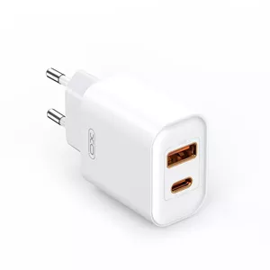Сетевое зарядное устройство XO CE12, 20 Вт, PD и QC 3.0, 1x USB-A и 1x USB-C, белое
