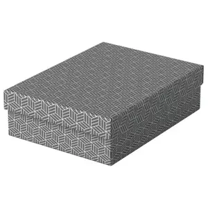 Storage box ESSELTE 628285, rectangular cardboard, grey, 265×360×100 mm