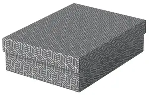 Esselte Home Storage and Gift Box Medium Pack of 3 Grey Carton FSC Certified