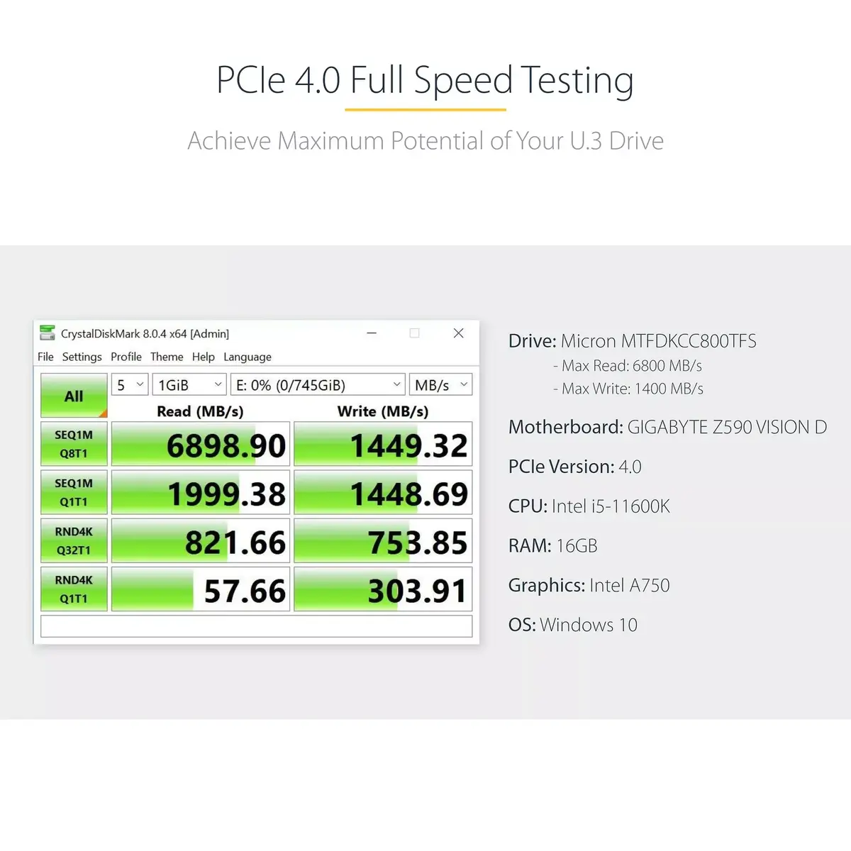 U.3 uz PCIe adaptera karte StarTech.com SFF-TA-1001 Photo 11