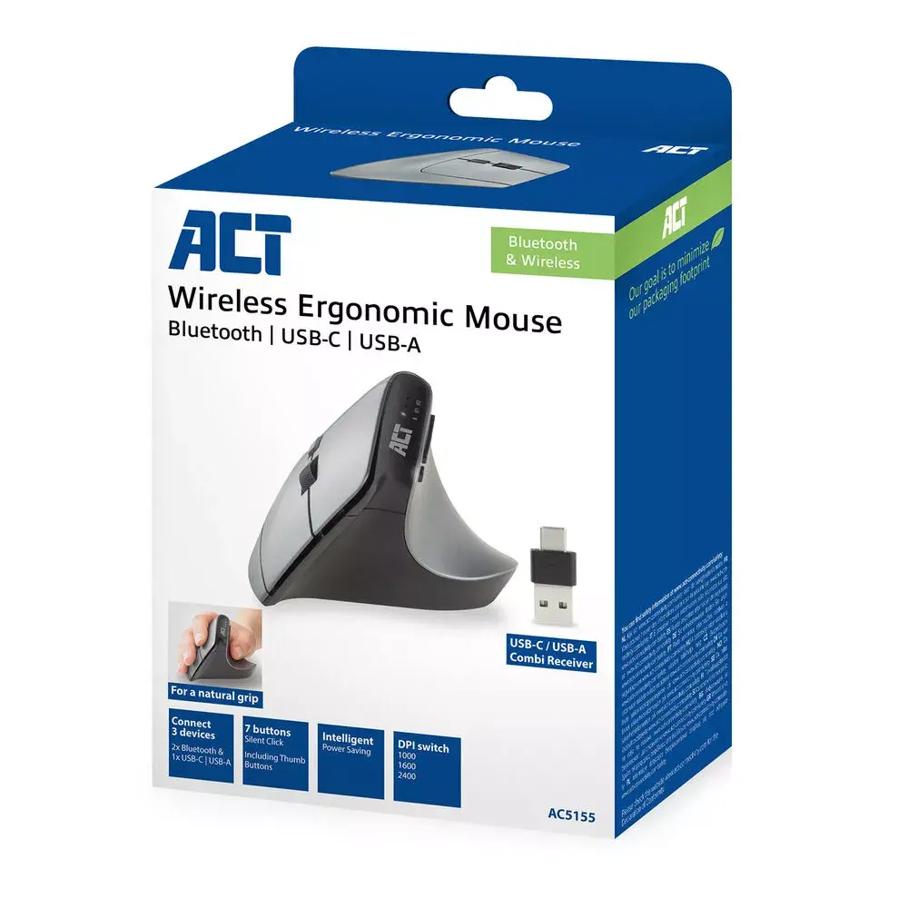 Мышь ACT Wireless Ergonomic Mouse Photo 9