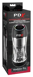 Masturbator Pipedream ViewTube Pro — automatic vibrating masturbator, suction, USB rechargeable, 23 cm length, 15.2 cm insertion depth
