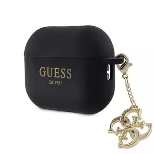 Aizsargvāciņš GUESS priekš AirPods Pro 2 — liquid silikons melns ar spīdumiem, modelis GUAP2LECG4K