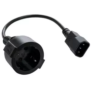 Strāvas pāreja-kabelis c-tech CB-PWRC14MF C14 vīrietis — Schuko sieviete, 15 cm