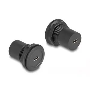DeLOCK USB 2.0 Type Micro-B к USB 2.0 Type Micro-B встроенный разъем черный